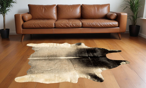 5' X 7' Gray Cowhide Ombre Handmade Area Rug