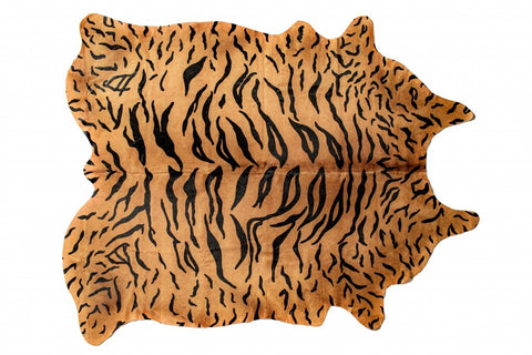 5' X 7' Natural Cowhide Animal Print Handmade Area Rug