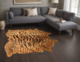 5' X 7' Natural Cowhide Animal Print Handmade Area Rug