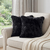 Set of Two 18" Black Throw Pillows