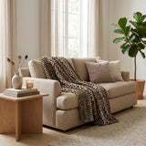 50" X 60" Black Brown And Beige Leopard Faux Fur Plush Throw Blanket