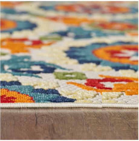 8' X 10' Blue and Gray Abstract Washable Non Skid Indoor Outdoor Area Rug