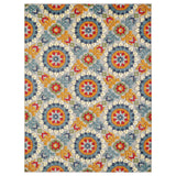 8' X 10' Orange And Ivory Indoor Outdoor Area Rug