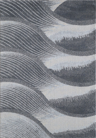 3' X 5' Blue and Gray Abstract Area Rug