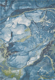 3' X 5' Teal Blue Green And Ivory Abstract Area Rug