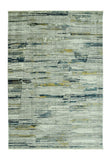 8' Ivory And Blue Abstract Runner Rug