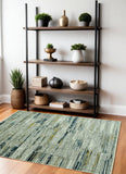 4' X 6' Ivory And Blue Abstract Area Rug