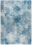 5' X 8' Blue And Ivory Abstract Area Rug