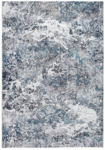 6' X 9' Blue and Gray Abstract Area Rug