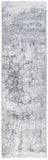 8' Gray Abstract Runner Rug