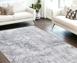 6' X 9' Gray And Ivory Abstract Area Rug