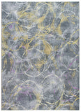 5' X 8' Gray Yellow And Purple Abstract Area Rug
