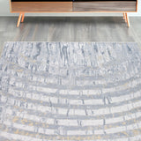 5' X 8' Gray And Ivory Abstract Area Rug