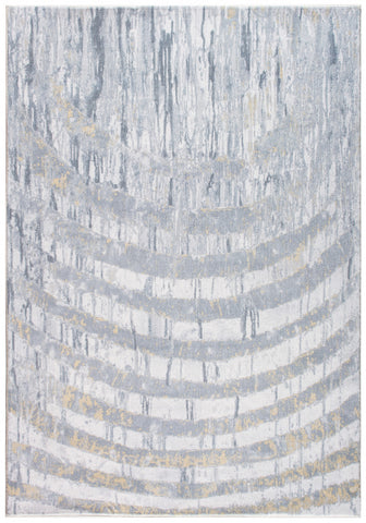 6' X 9' Gray And Ivory Abstract Area Rug