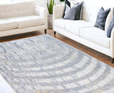 6' X 9' Gray And Ivory Abstract Area Rug