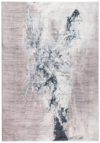 6' X 9' Sand Ivory And Black Abstract Area Rug