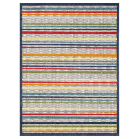 8' Cream And Beige Indoor Outdoor Runner Rug