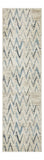 8' Ivory And Blue Chevron Runner Rug