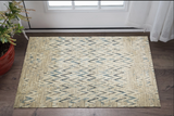 3' X 5' Ivory And Blue Chevron Area Rug