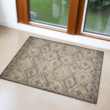 3' X 5' Gray And Brown Abstract Area Rug