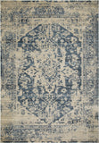 5' X 8' Ivory And Blue Oriental Area Rug