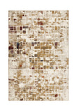 8' Natural And Brown Abstract Runner Rug