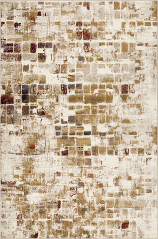5' X 8' Natural And Brown Abstract Area Rug