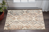3' X 5' Ivory Rust And Green Oriental Area Rug