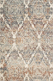 5' X 8' Ivory Rust And Green Oriental Area Rug