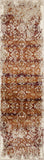 8' Rust And Ivory Oriental Runner Rug