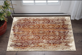 3' X 5' Rust And Ivory Oriental Area Rug