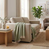 Soft Olive Green Links Pattern Throw Blanket
