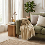 Soft Yellow Stone Links Pattern Throw Blanket