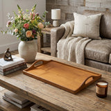 19" Brown Teak Handmade Serving Tray