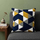 20" Blue and White Cotton Throw Pillow