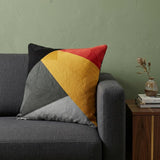 20" Mustard Yellow and Black Cotton Throw Pillow