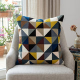 20" Black and Yellow Cotton Throw Pillow