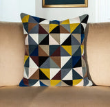20" Black and Yellow Cotton Throw Pillow