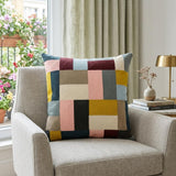 20" Mustard Yellow and Black Cotton Throw Pillow