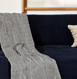 52" X 67" Black And Beige Geometric Diamond Throw Blanket with Tassels