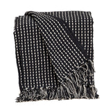 8' X 10' Navy Blue And Ivory Geometric Washable Indoor Outdoor Area Rug