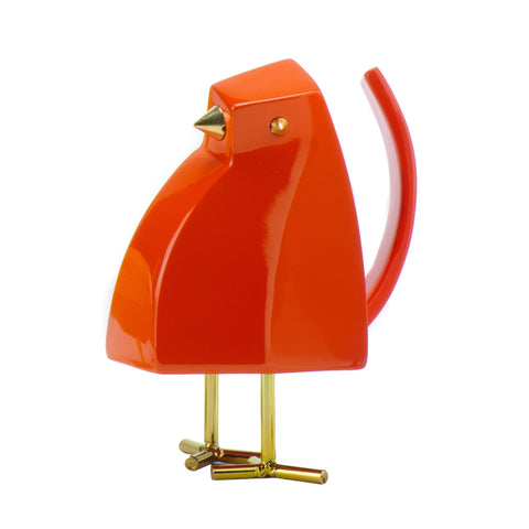 6" Orange Ceramic Hand Painted Tabletop Sculpture