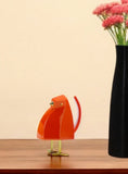 6" Orange Ceramic Hand Painted Tabletop Sculpture