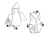 Aluminum Owl Origami Geometric Sculpture