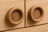 Set of Two Brown Wood Drawer Pull Knobs
