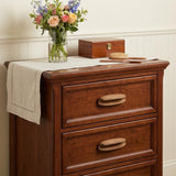 Set of Two Brown Wood Oval Drawer Pull Knobs