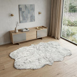4' X 6' Ombre Grey Faux Fur Washable Non Skid Area Rug