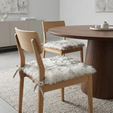 Set Of Two 17" X 17"  Ombre Grey Faux Fur Dining Chair Cushion Pads