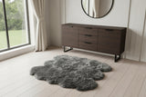 5' X 6' Grey Wool Sheepskin Handmade Area Rug