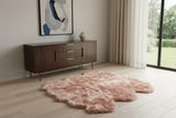 5' X 6' Pink Wool Sheepskin Handmade Area Rug